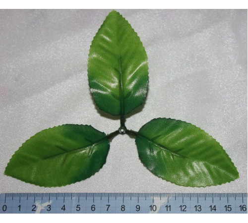 Лист роза тройка 16 см н-102